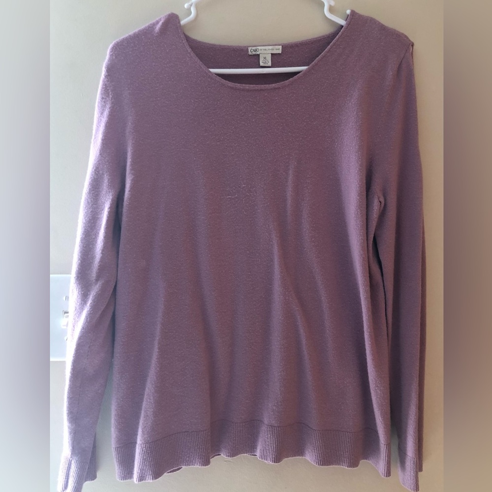 Cato Lavender Sweater With Exposed Shoulders Size XL